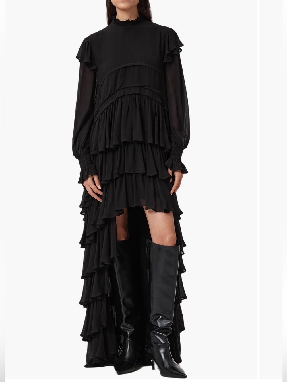 AllSaints
Cavarly Ruffle Long Sleeve Maxi Dress
